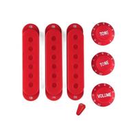 Housses de micro 48/50/52 mm pour guitare électrique Stratocaster, boutons et embouts en 6 couleurs - Boutons de tonalité de volume, pointe de commutateur, embout de bras de trémolo (noir blanc crème)