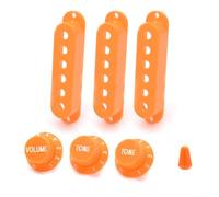 Housses de micro pour guitare électrique 48, 50, 52 mm pour ST Single Coil avec boutons de volume, deux tons et embout de commutateur pour guitares à 5 positions (orange)
