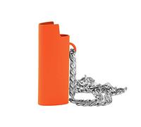 Housses de mini briquet, Housses en alliage de zinc pour mini briquet BIC Housses de briquet réutilisables en métal avec chaînes Briquets Regular Couverture de briquet portable, 6cmx2.4cmx1.3cm
