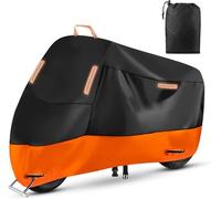 Housses de Moto pour Silver Wing 600 2001-2015 2016 2017 2018, Bache Protection Exterieur Imperméable Housse Trou Chaine Antivol Contre Pluie Neige UV,XL- Orange and Black