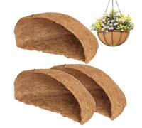 Housses de noix de coco - 3 pièces de rechange pour housses de noix de coco | Doublure en fibre de coco | Panier suspendu Coco Liners | Revêtements pour jardinières semi-circulaires pour jardinières