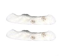 Housses de patins à glace douces et absorbantes pour lames de figure et de hockey, protection contre la rouille à séchage rapide avec coutures renforcées, taille unique 38 à 40 (flocon de neige jaune)