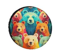 Housses de pneu colorées en forme d'ours - Imperméables et anti-UV - 71,1 cm - Pour camping-car, camion, SUV, remorque - Universelles pour toutes les saisons