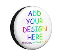 Housses de pneu de secours personnalisées Ajoutez votre propre nom de texte personnalisé Message Image Protections de pneu de roue universelles étanches à la poussière Convient aux pneus pour remorque