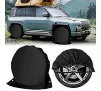 Housses De Pneus de Roue de Caravane pour Camping-Car Remorque Lot de 2 Imperméables Anti-UV pour Pneus de 27 à 29 Pouces de Diamètre 72,5 x 72,5 cm (Noir-2PCS)