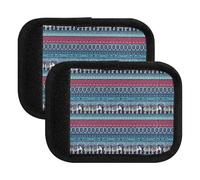 Housses de poignée de bagage à motif indien traditionnel éléphants pour valise, bagage à main, sacs à dos, Motifs indiens traditionnels éléphants, Set of 2