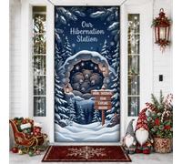 Housses de porte avec citation d'hibernation de famille d'ours d'hiver