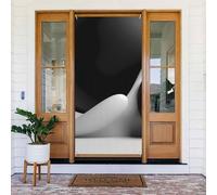 Housses de porte de Noël pour porte d'entrée - Sculpture fluide noire et blanche amusante pour l'automne et l'hiver - Toile de fond à suspendre pour extérieur et intérieur - Décorations murales de