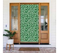 Housses de porte de Noël pour porte d'entrée - Symbole pi vert amusant imprimé automne hiver toile de fond à suspendre pour extérieur intérieur porche réveillon décorations murales fournitures