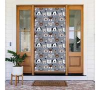 Housses de porte décoratives avec visages de chien, décoration de bannière de porte pour intérieur et extérieur, printemps, été, automne, hiver, Halloween, décorations de Noël