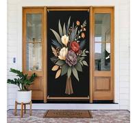 Housses de porte décoratives - Bannière de porte moderne n° 74 pour entrée, automne et hiver - Toile de fond à suspendre pour extérieur et intérieur - Fournitures de décoration murale pour réveillon