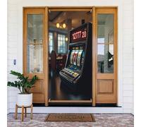 Housses de porte décoratives - Impression casino moderne n° 21 Bannières de porte d'automne et d'hiver pour devant, panneau de printemps et été, toile de fond à suspendre pour extérieur et intérieur