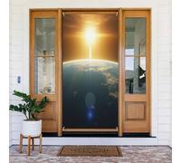 Housses de porte décoratives - Impression terre vive n° 3 Bannières de porte d'automne et d'hiver pour devant, panneau de printemps et été, toile de fond à suspendre pour extérieur et intérieur