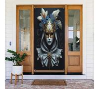 Housses de porte décoratives - Imprimé floral féminin n° 155 Bannières de porte pour devant, automne et hiver - Toile de fond à suspendre pour extérieur et intérieur - Fournitures de décoration murale