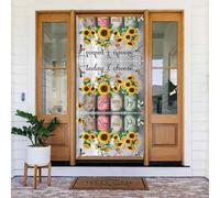 Housses de porte décoratives pour colibri et tournesol, décoration de bannière de porte pour intérieur et extérieur, printemps, été, automne, hiver, Halloween, décorations de Noël