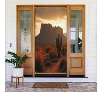 Housses de porte décoratives - Printemps été imprimé cactus moderne No.127 Bannières de porte pour avant, panneau d'hiver et d'automne à suspendre pour extérieur et intérieur, fournitures de