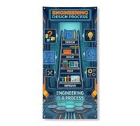Housses de porte futuristes de 91,4 x 182,9 cm | Infographie technique, bannière de porte d'entrée, flux de travail d'ingénierie, décoration d'espace de travail professionnel