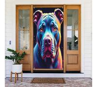 Housses de porte - Impression colorée Staffordshire No.7 Bannières de porte pour avant, automne et hiver - Toile de fond à suspendre pour extérieur et intérieur - Fournitures de décoration murale pour