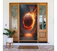 Housses de porte - Impression cool de basket-ball n° 53 Bannières de porte d'automne et d'hiver pour devant, panneau de printemps et été, toile de fond à suspendre pour extérieur et intérieur