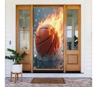 Housses de porte - Impression cool de basket-ball n° 56 Bannières de porte d'automne et d'hiver pour devant, panneau de printemps et été, toile de fond à suspendre pour extérieur et intérieur