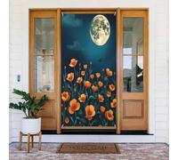 Housses de porte - Imprimé fleur de coquelicot n° 68 Bannières de porte pour avant, printemps été - Toile de fond à suspendre pour extérieur et intérieur - Fournitures de décoration murale pour