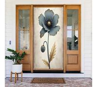 Housses de porte - Imprimé fleur de coquelicot n° 83 Bannières de porte pour avant, printemps été - Toile de fond à suspendre pour extérieur et intérieur - Fournitures de décoration murale pour