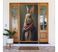 Housses de porte - Printemps été cool lapin imprimé écharpe imprimé No.63 Bannières de porte pour devant, panneau d'hiver et d'automne à suspendre pour extérieur et intérieur 1,8 x 0,9 m