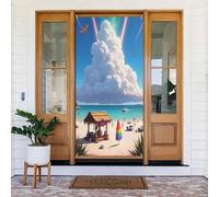 Housses de porte - Printemps Été Été Vacances Plage Imprimée No.92 Bannières de porte pour avant, panneau d'hiver et d'automne Toile de fond à suspendre pour extérieur et intérieur Éve Fournitures de