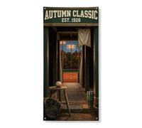 Housses de porte vintage avec pirogue de baseball 91,4 x 182,9 cm