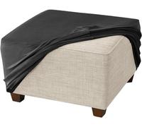 Housses de Pouf en Velours Extensibles, Carrées, pour Repose-Pieds, avec Élastique en Bas, Lavables (N° 3 Carré : 33-45 cm/13-27 Po)