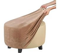Housses de Pouf Rectangle Housse de Ottomane Carrées Housse de Protection Repose Rond Couverture de Tabouret Jacquard Pieds de Pouf Luxe Extensible Velours Couvre (Color : @97, Size : Round/XL)