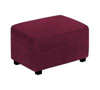 Housses de pouf rectangulaires avec fond élastique - XXL - Protection de pouf rouge vin pour repose-pieds - Protection de meubles élégante pour décoration d'intérieur