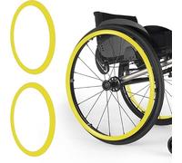 Housses de poussée for fauteuil roulant, 1 paire jantes en Silicone for, 22/24 pouces, anneaux antidérapants(Yellow,22in)