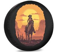 Housses De Protection De Roue Cowboy Sunset Western Housses De Roue Polyester Universelle Sac De Pneus pour SUV Remorque Camion,80-83cm