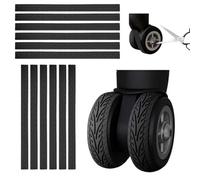 Housses de protection de roue de bagages en silicone, réduction du bruit, protections absorbant les chocs | Découpe sur mesure pour roues pivotantes de valise et roulettes de chaise de bureau, 4