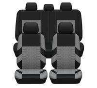 Housses de Protection de Siège pour Peugeot 206 (1998-2012), Ensemble Complet Avant Arrière Fractionnable Airbag Compatible Tissu Respirant Imperméable,Grey- Full Set
