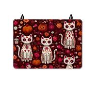 Housses de protection effrayantes en caoutchouc lavable pour cuisinière électrique, motif chats d'Halloween, décoration de comptoir de cuisine, 71 x 50 cm