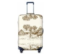 Housses de protection élastiques pour bagage de voyage en campagne charrue avec chevaux, housses élastiques pour bagages de 45 à 81 cm, noir, S