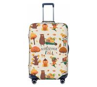 Housses de protection élastiques pour bagages de voyage Autumn In The Forest Welcome Fall de 45 à 81 cm, noir, X-Large