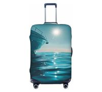 Housses de protection élastiques pour bagages de voyage avec reflets océaniques, turquoise, noir, M