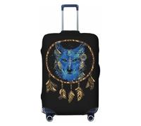 Housses de protection élastiques pour bagages de voyage avec tête de loup et attrape-rêves 45,7 à 81,3 cm, noir, M