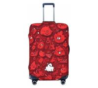 Housses de protection élastiques pour bagages de voyage avec visages de dessins animés rouges, housses élastiques pour bagages de 45 à 32 cm, noir, L