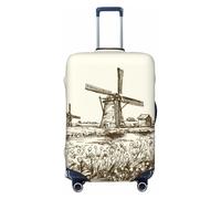 Housses de protection élastiques pour bagages de voyage de moulin à vent hollandais, 45,7 à 81,3 cm, noir, XL