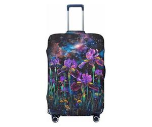 Housses de protection élastiques pour bagages de voyage en forme de champs d'iris de nuit étoilée, housses de protection pour bagages de 45,7 à 81,3 cm, noir, S