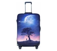 Housses de protection élastiques pour bagages de voyage Motif arbre de lune Bleu 45,7 à 81,3 cm, noir, S