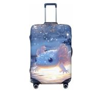Housses de protection élastiques pour bagages de voyage - Motif Axolot d'hiver dans un étang gelé A - 45,7 à 81,3 cm, noir, M