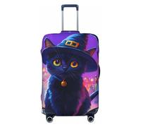 Housses de protection élastiques pour bagages de voyage Motif chapeau de sorcière chat noir Halloween 45,7 à 81,3 cm, Noir , Medium