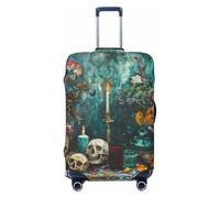 Housses de protection élastiques pour bagages de voyage, motif floral baroque, pour bagages de 45,7 à 81,6 cm, noir, L