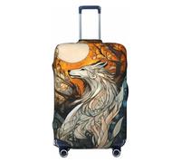 Housses de protection élastiques pour bagages de voyage, motif lune de loup et vitrail, 45,7 à 81,3 cm, noir, M