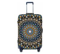 Housses de protection élastiques pour bagages de voyage - Motif mandala à pois - Pour bagages de 45,7 à 81,3 cm, noir, XL